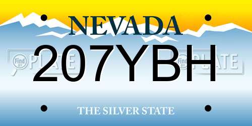 207YBH Nevada License Plate
