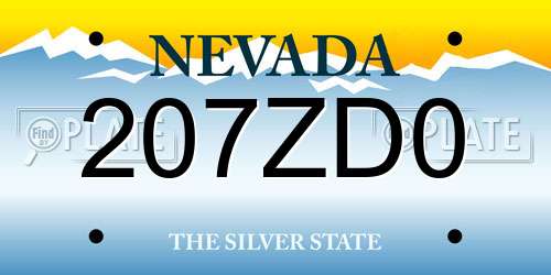207ZD0 Nevada License Plate