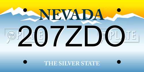 207ZDO Nevada License Plate