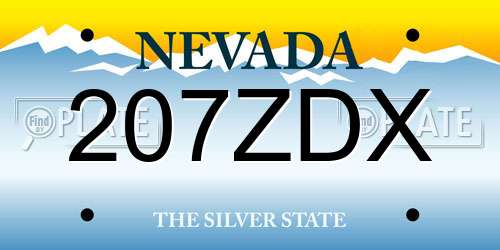 207ZDX Nevada License Plate