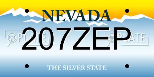 207ZEP Nevada License Plate