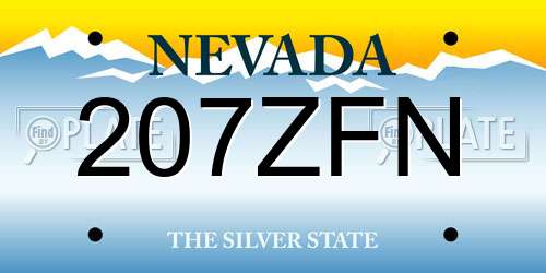 207ZFN Nevada License Plate