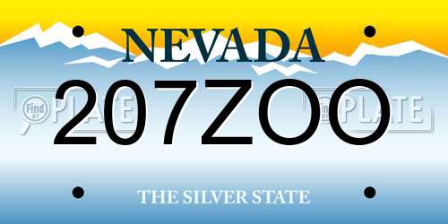 207ZOO Nevada License Plate