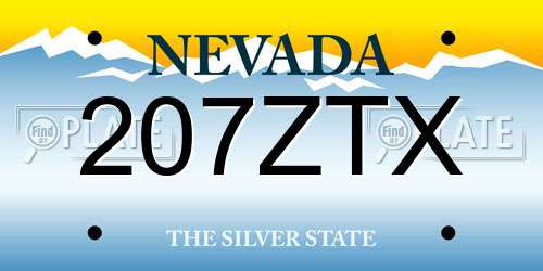 207ZTX Nevada License Plate