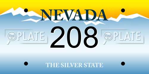 208 Nevada License Plate