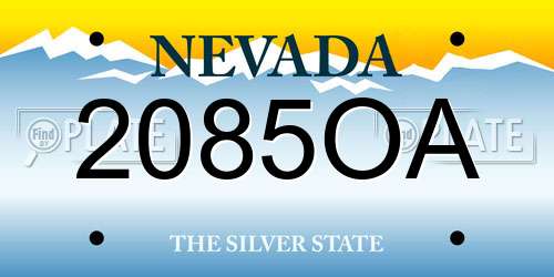 2085OA Nevada License Plate