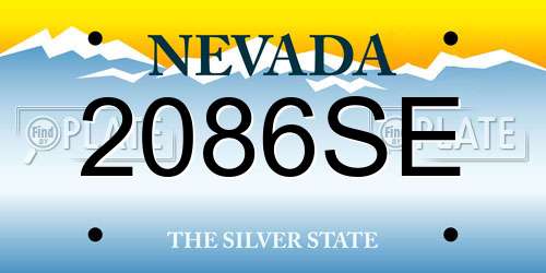 2086SE Nevada License Plate