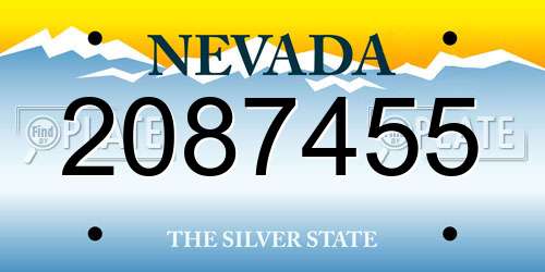 2087455 Nevada License Plate