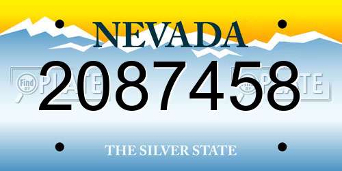 2087458 Nevada License Plate