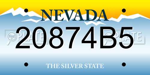 20874B5 Nevada License Plate