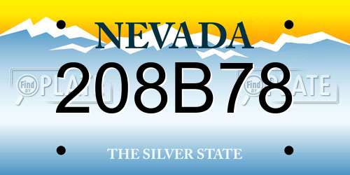 208B78 Nevada License Plate