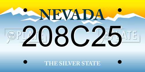 208C25 Nevada License Plate