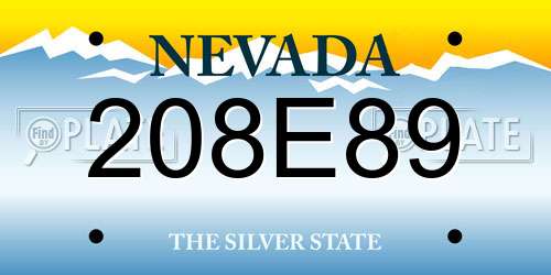 208E89 Nevada License Plate