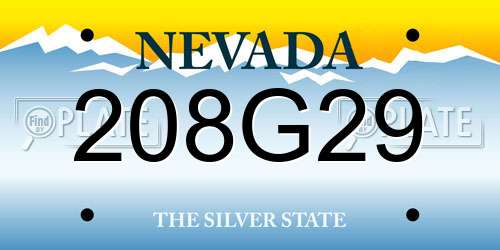 208G29 Nevada License Plate