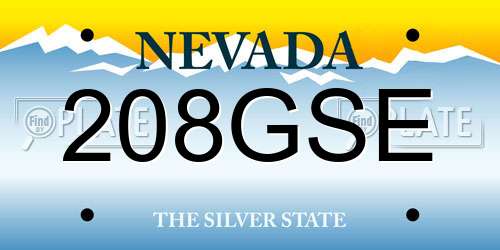 208GSE Nevada License Plate