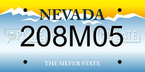 208M05 Nevada License Plate