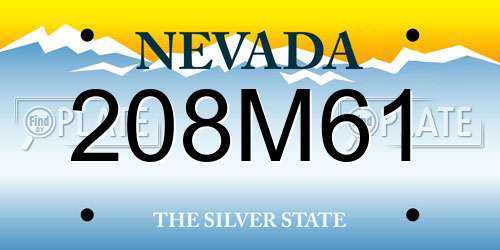 208M61 Nevada License Plate