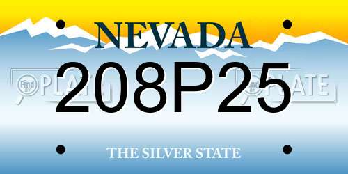 208P25 Nevada License Plate