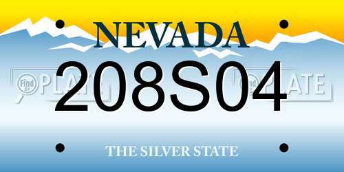 208S04 Nevada License Plate
