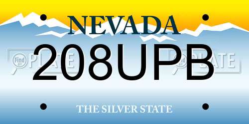208UPB Nevada License Plate