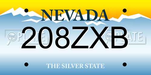 208ZXB Nevada License Plate