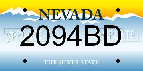 2094BD Nevada License Plate