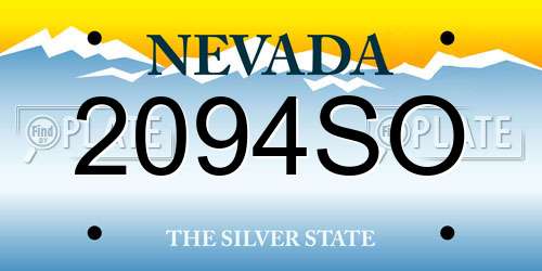 2094SO Nevada License Plate