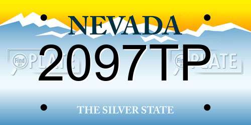 2097TP Nevada License Plate