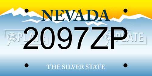2097ZP Nevada License Plate