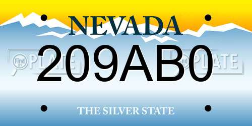 209AB0 Nevada License Plate