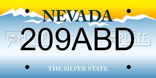 209ABD Nevada License Plate