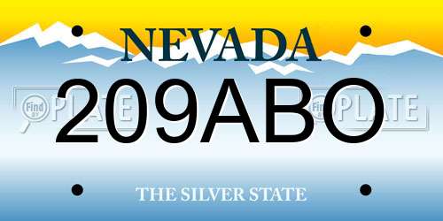 209ABO Nevada License Plate