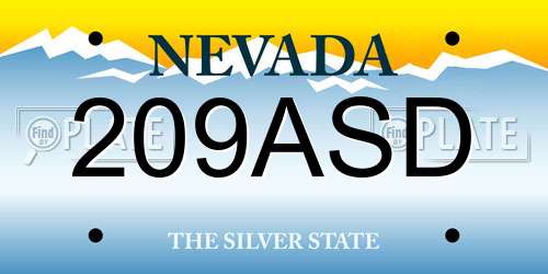209ASD Nevada License Plate