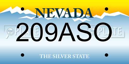 209ASO Nevada License Plate