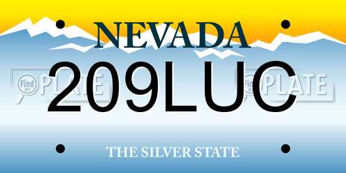 209LUC Nevada License Plate
