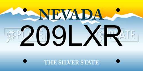 209LXR Nevada License Plate