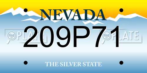 209P71 Nevada License Plate