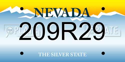 209R29 Nevada License Plate