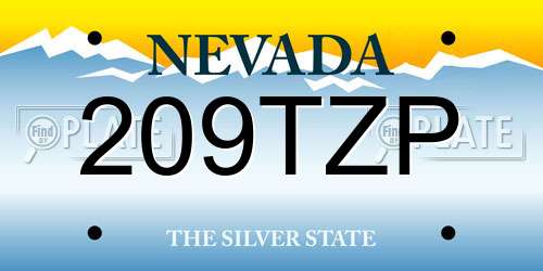 209TZP Nevada License Plate