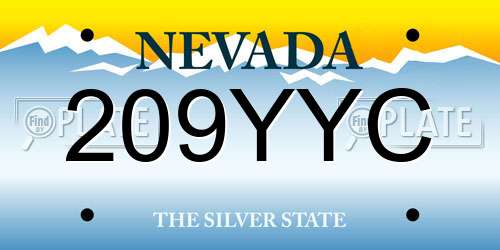 209YYC Nevada License Plate