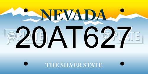20AT627 Nevada License Plate