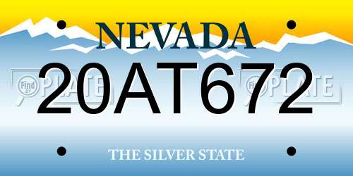 20AT672 Nevada License Plate