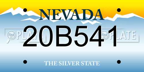 20B541 Nevada License Plate