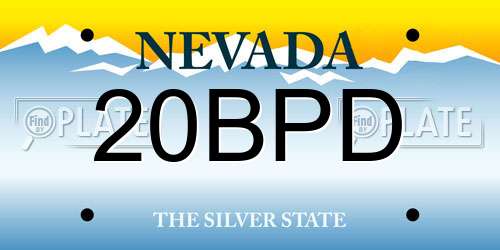 20BPD Nevada License Plate