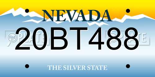 20BT488 Nevada License Plate