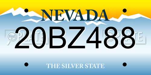 20BZ488 Nevada License Plate