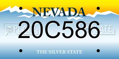 20C586 Nevada License Plate