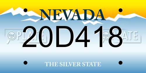 20D418 Nevada License Plate