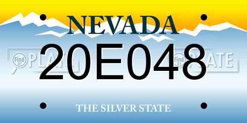 20E048 Nevada License Plate