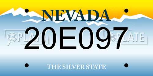20E097 Nevada License Plate